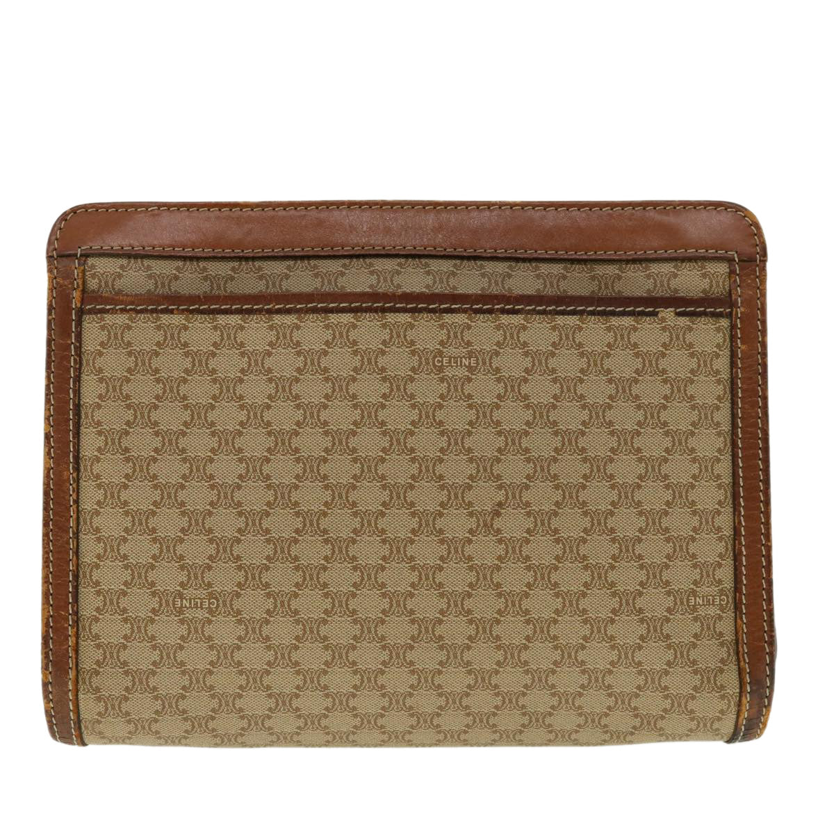 Luxury CELINE Macadam Canvas Clutch Bag Beige ny235