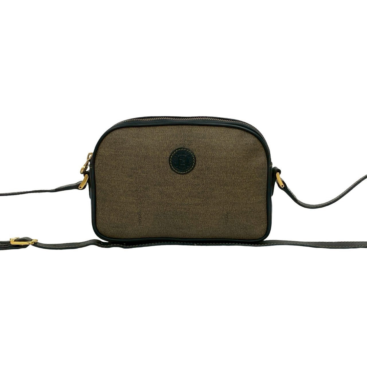 Fendi FF Logo Leather Shoulder Bag