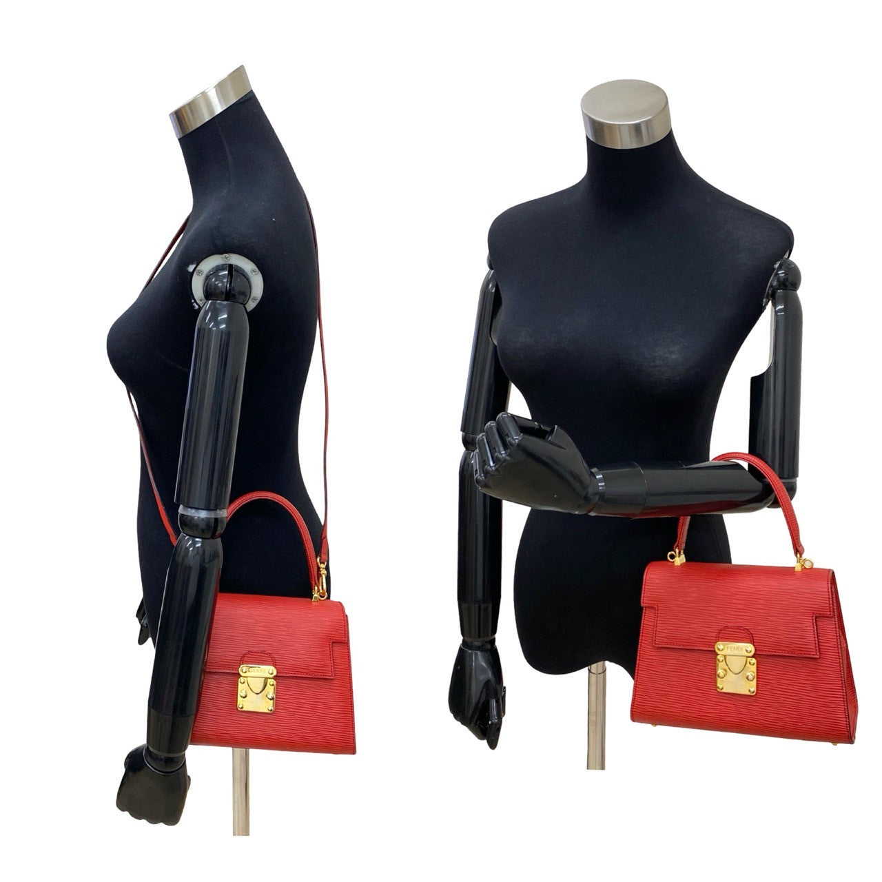 Fendi Canvas Leather Shoulder Bag