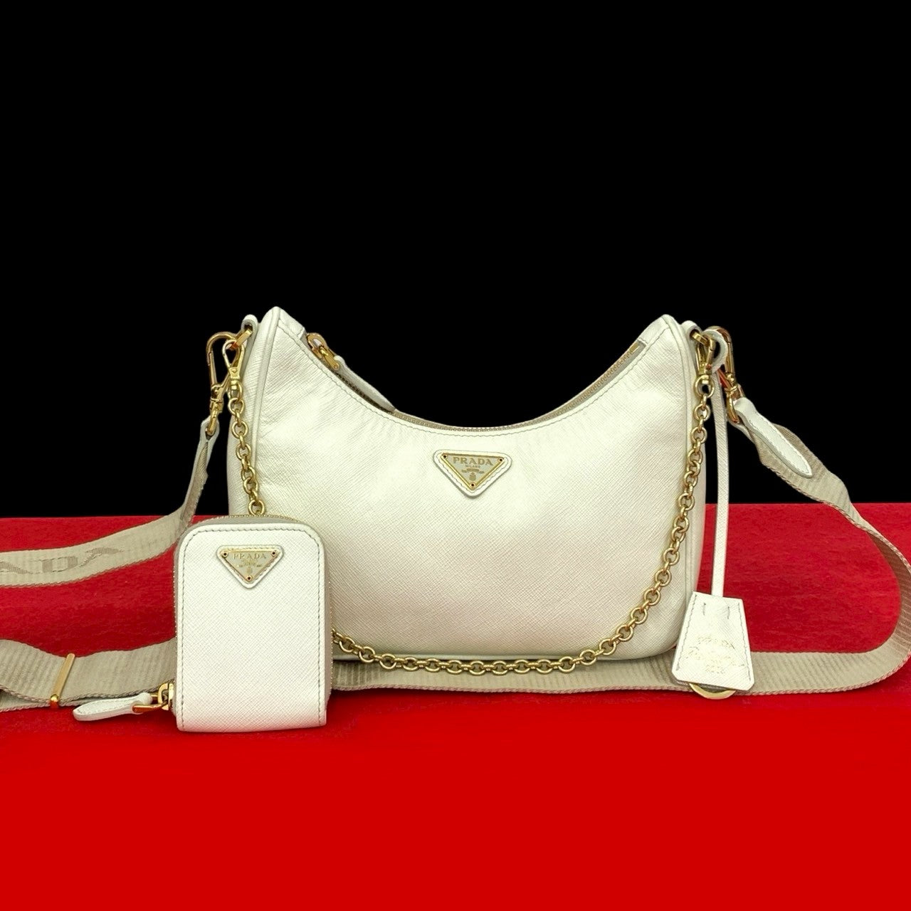 Prada Re-Edition Saffiano Leather Shoulder Bag