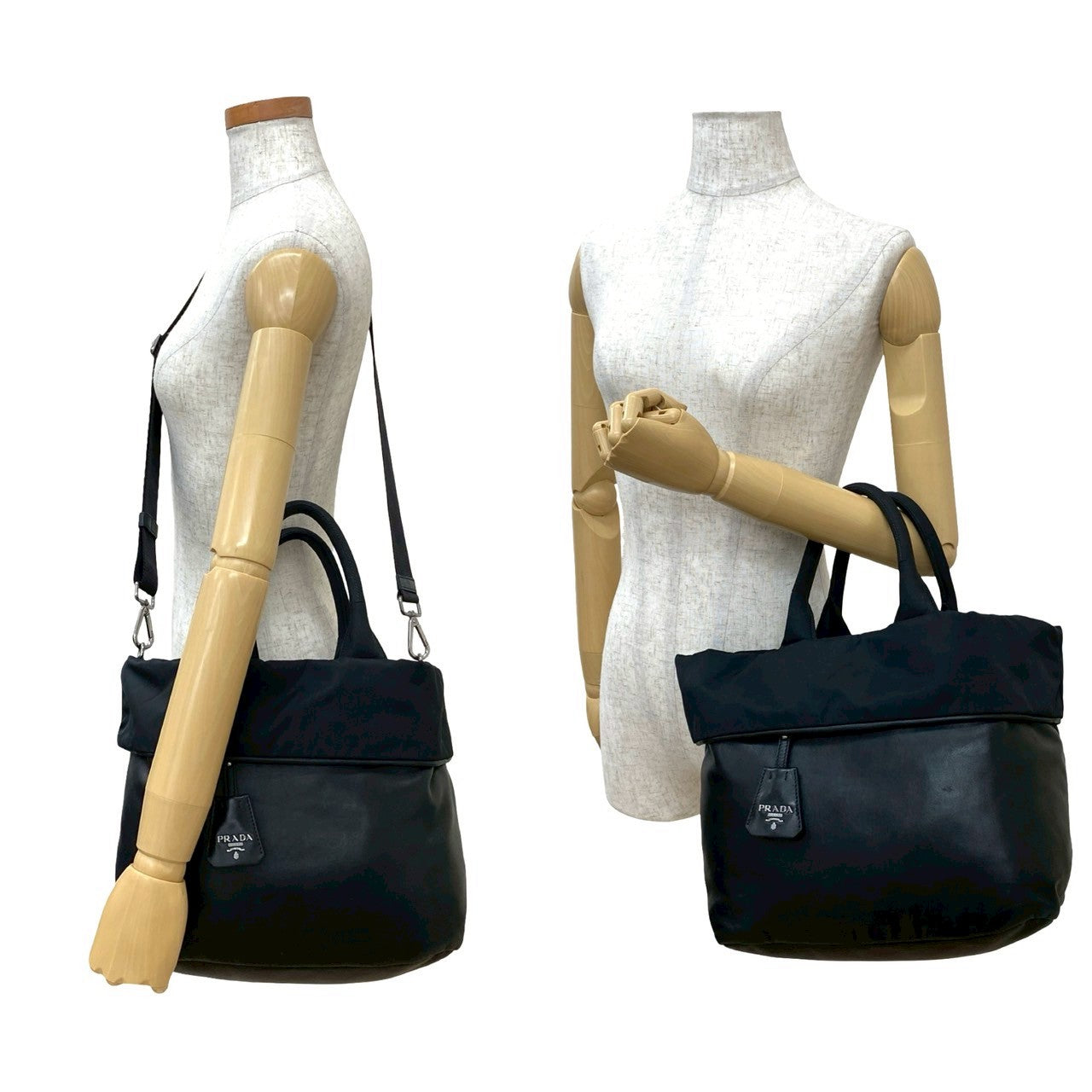 Prada Nylon Leather 2way Handbag
