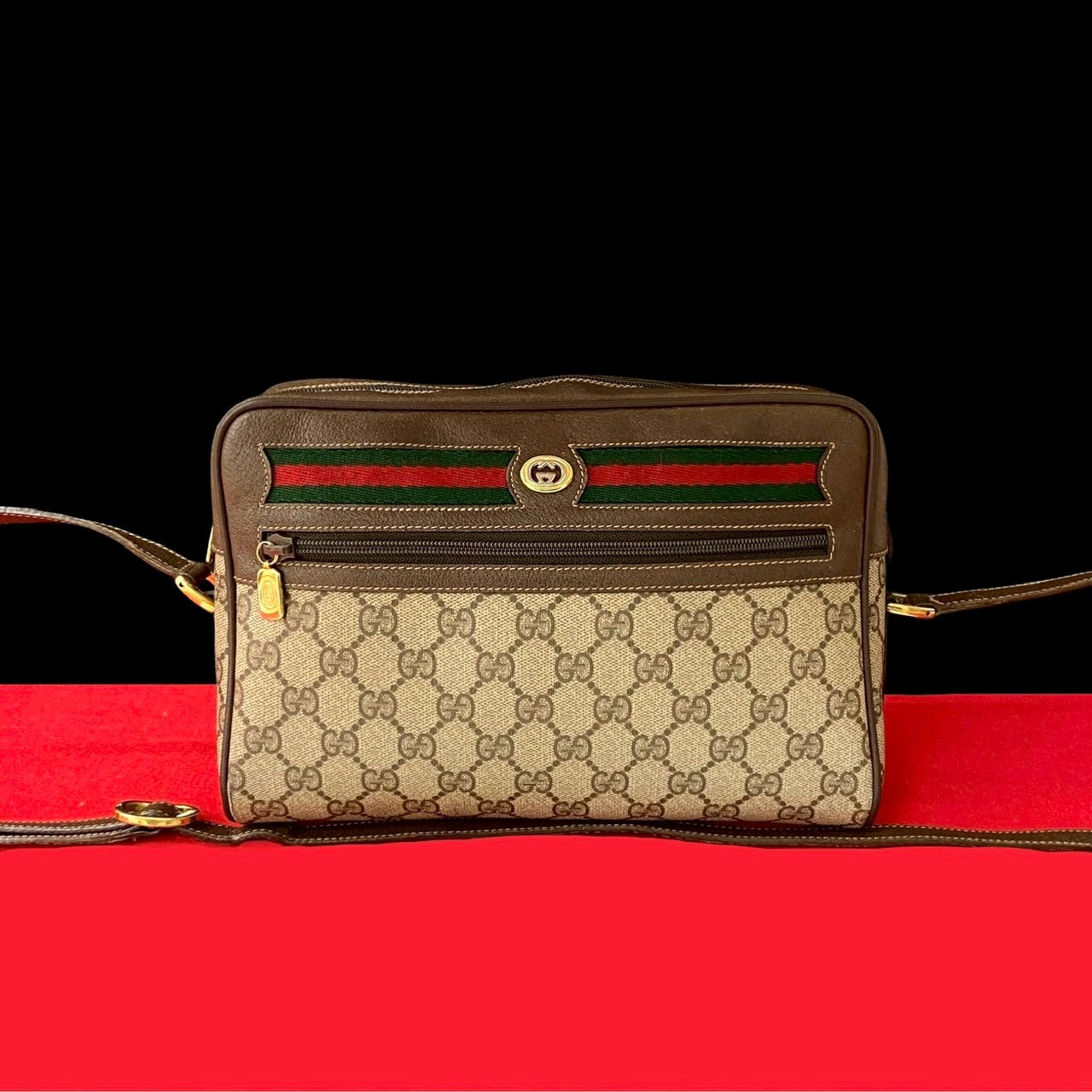 Gucci GG Logo PVC Leather Shoulder Bag
