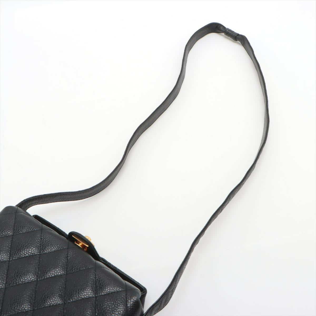 Chanel Black Gold Carved Buckle Box Bag