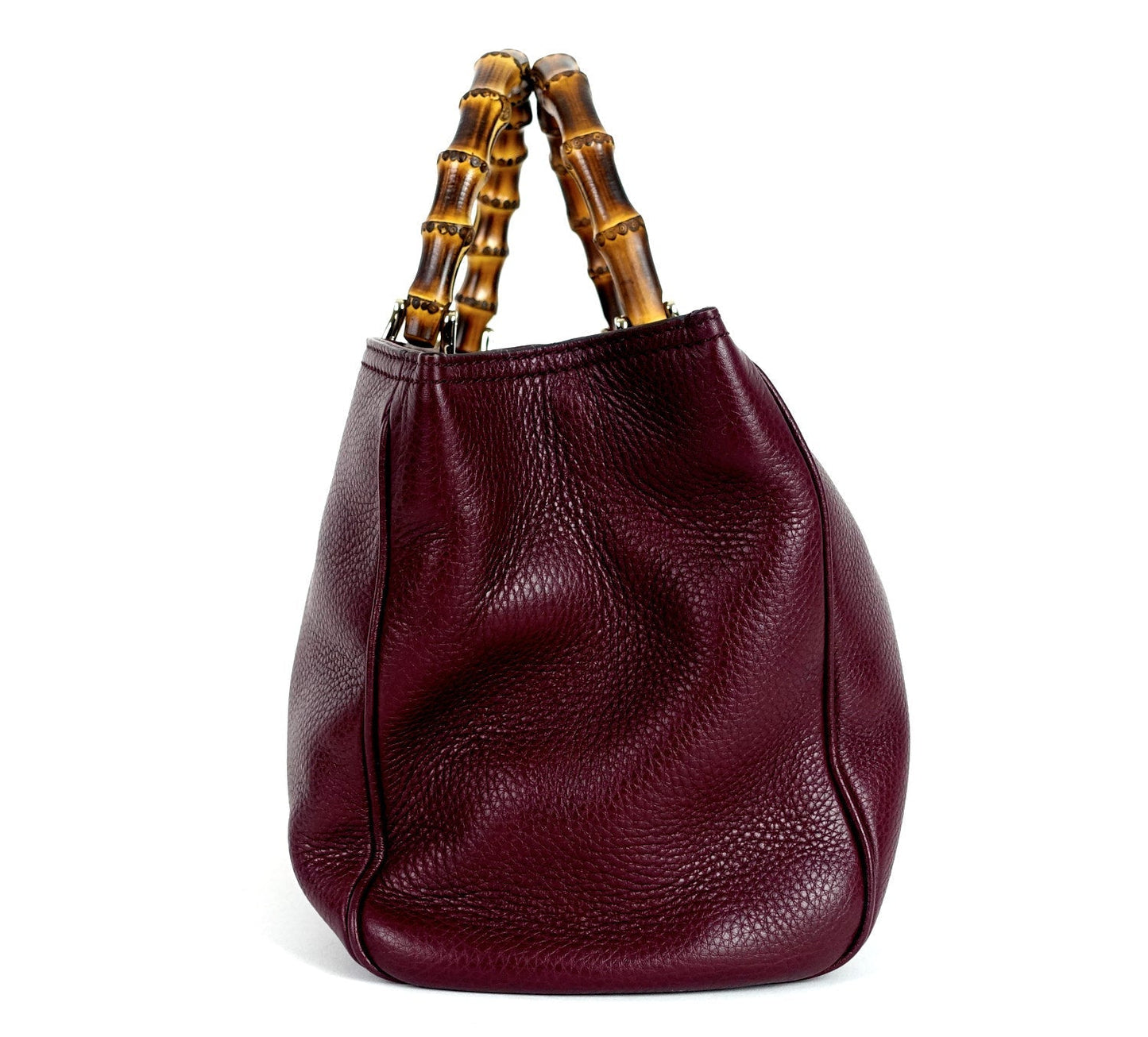 Gucci Leather Bamboo Handles Tote Bag
