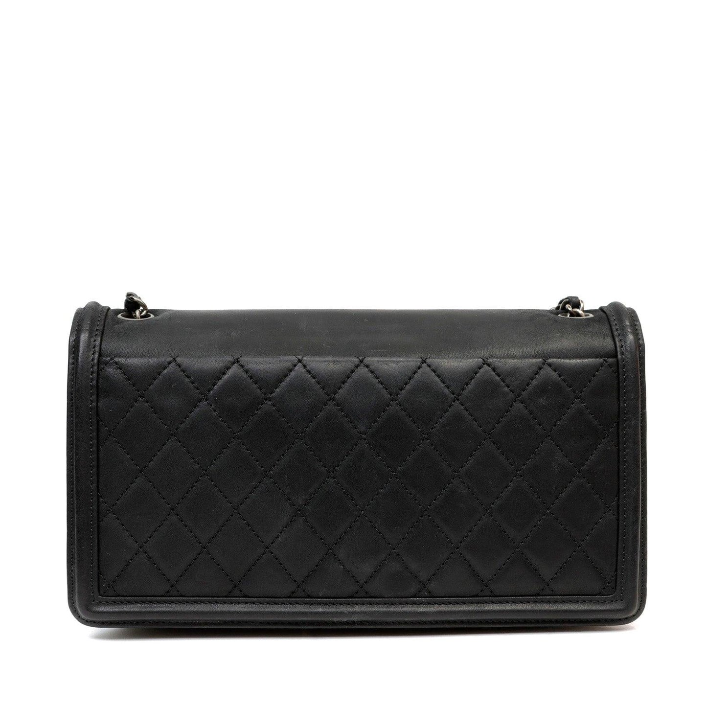 Chanel Black Resin Ruthenium Medium Brick Bag