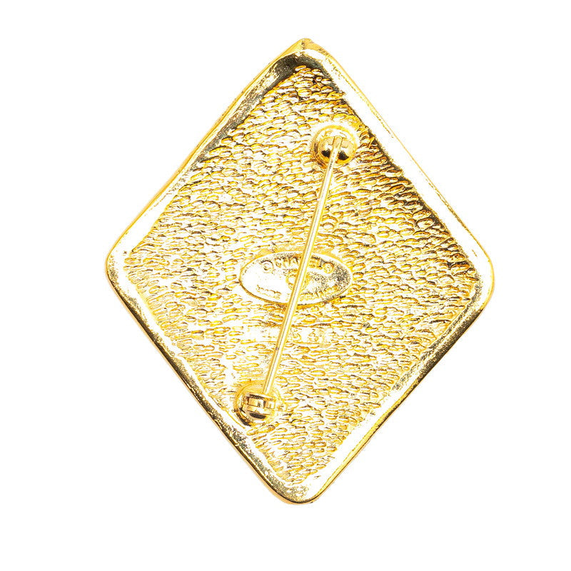 Chanel Gold Plated Coco Mark Diamond Brooch Classic Flap Tote