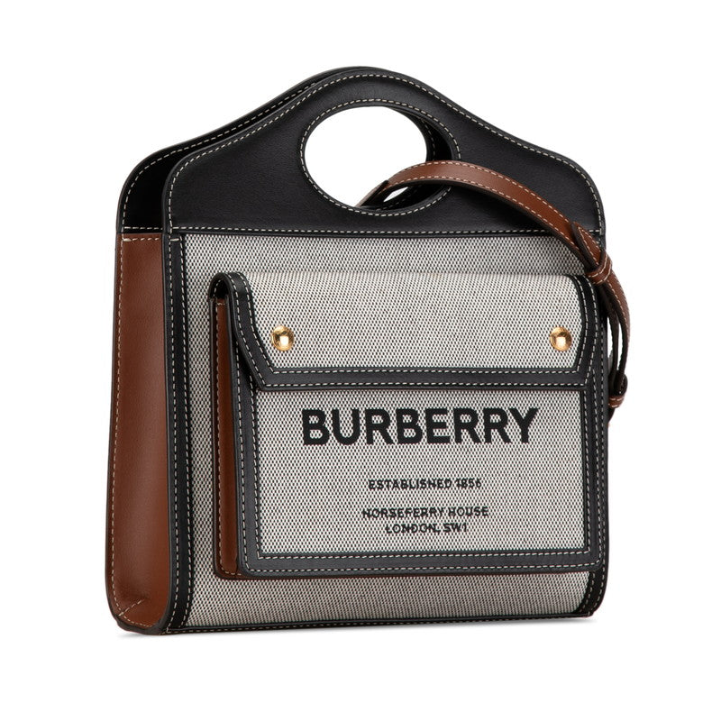 Burberry Horseferry Print Logo Canvas Leather 2way Bag