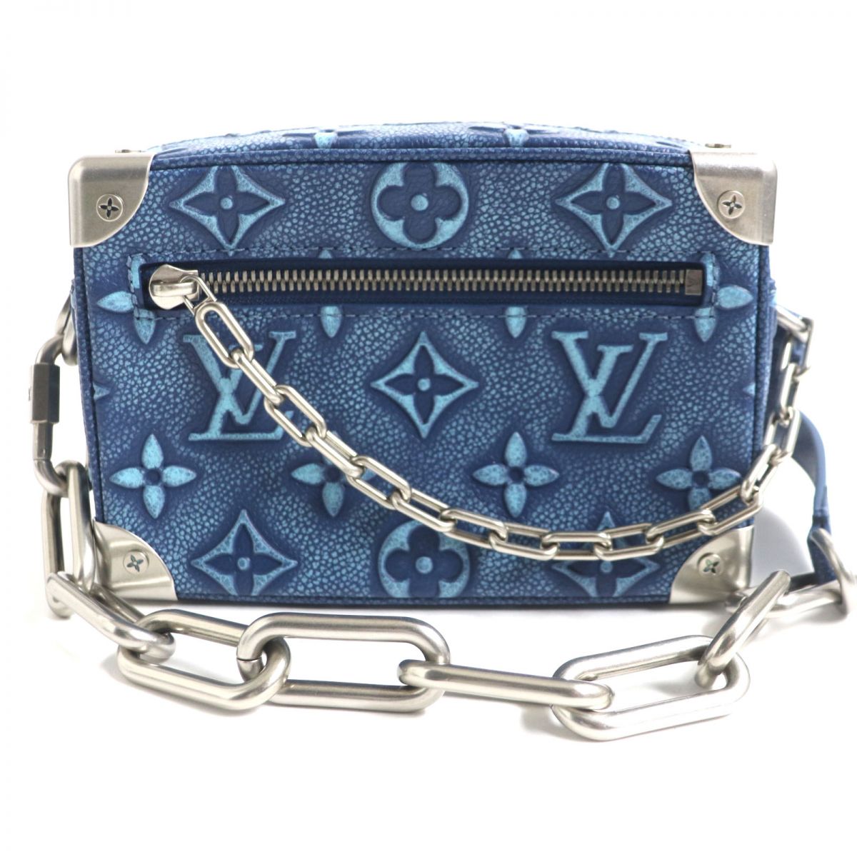 LOUIS VUITTON Shoulder Bag Monogram leather blue Monogram Mini Soft Trunk