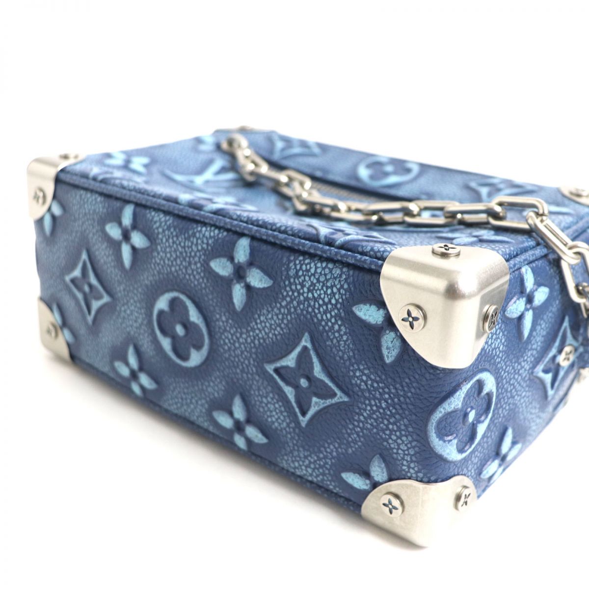 LOUIS VUITTON Shoulder Bag Monogram leather blue Monogram Mini Soft Trunk