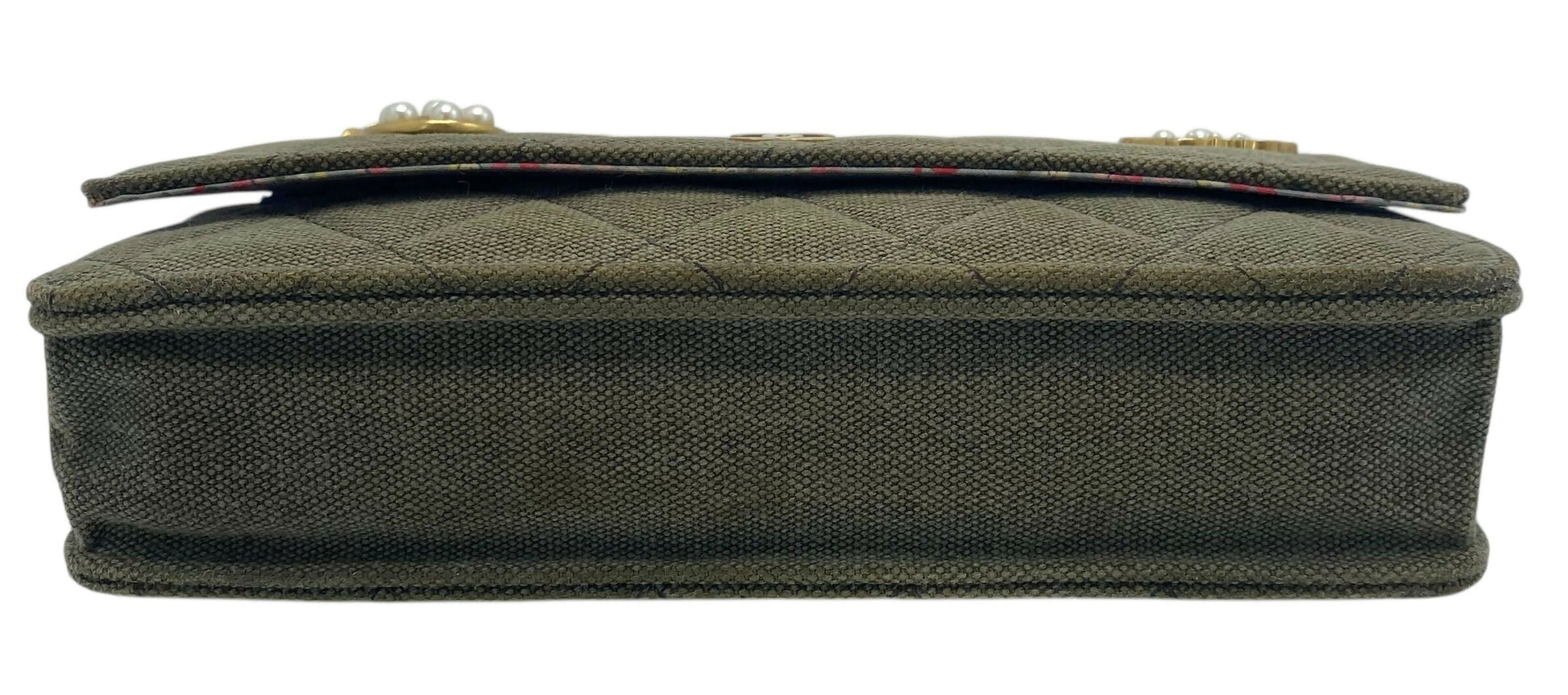 Chanel 17C Paris-Cuba Charms Military Green Canvas WOC Clutch Wallet on Chain