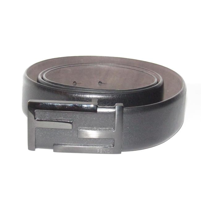 Fendi Black With Black Ff Buckle Leather And Belt