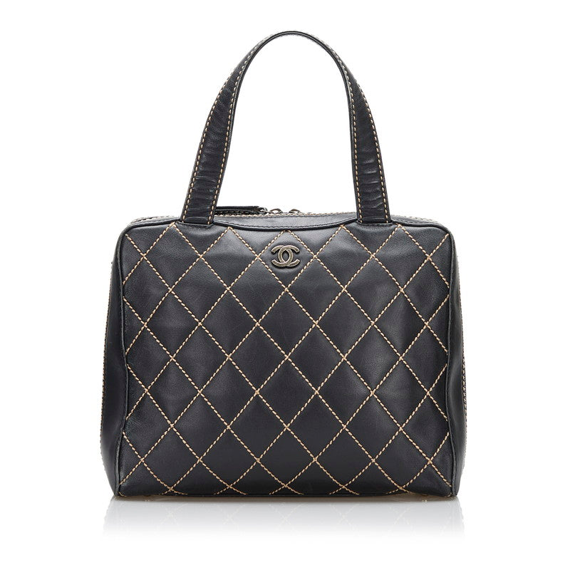 Chanel Leather Matelasse Wild Stitch Handbag Classic Flap