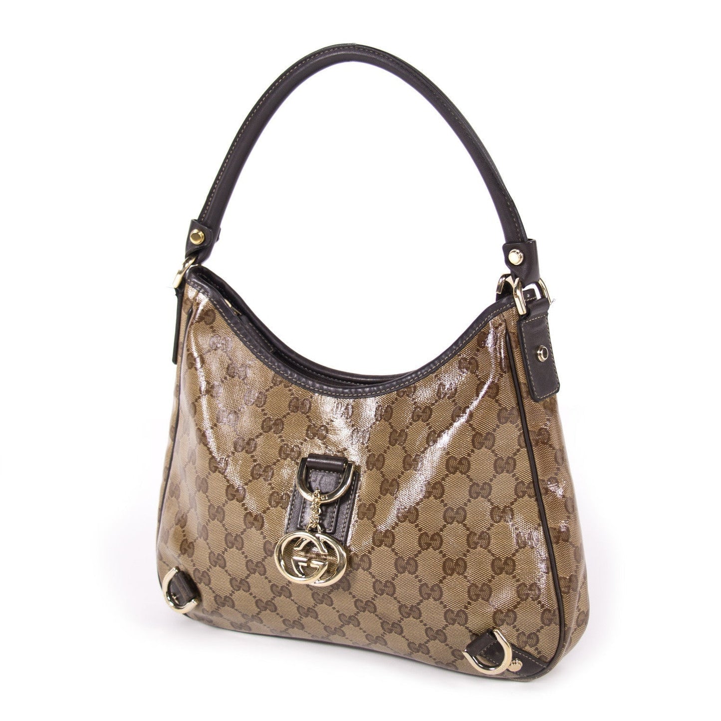 Gucci Leather Canvas Shoulder Bag Style 35