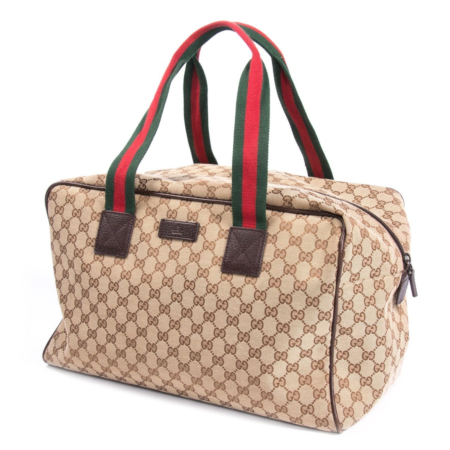 Gucci Web Leather Monogram Shoulder Bag