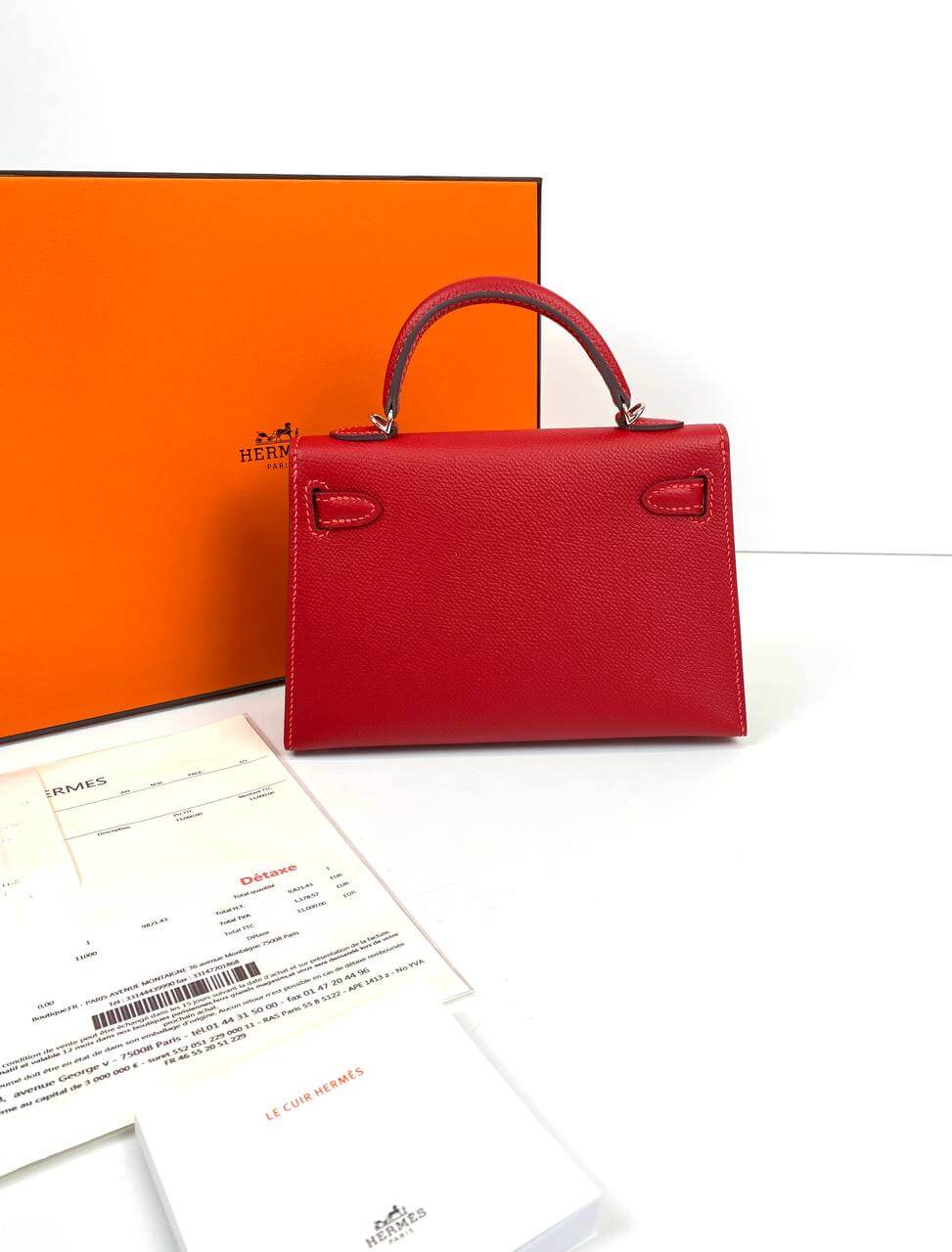 Luxury Hermes Kelly 20 Mini Sellier Bag red Epsom Gold Hardware