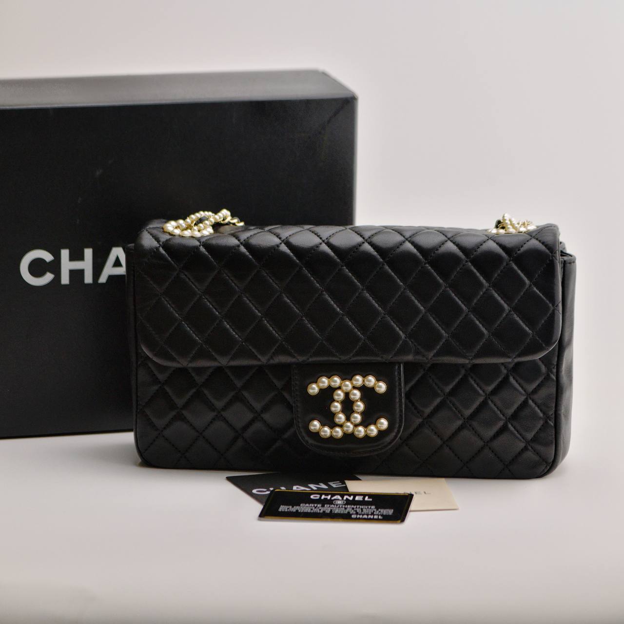 Chanel Matelasse Westminster Leather Faux Pearl Chain Shoulder Bag