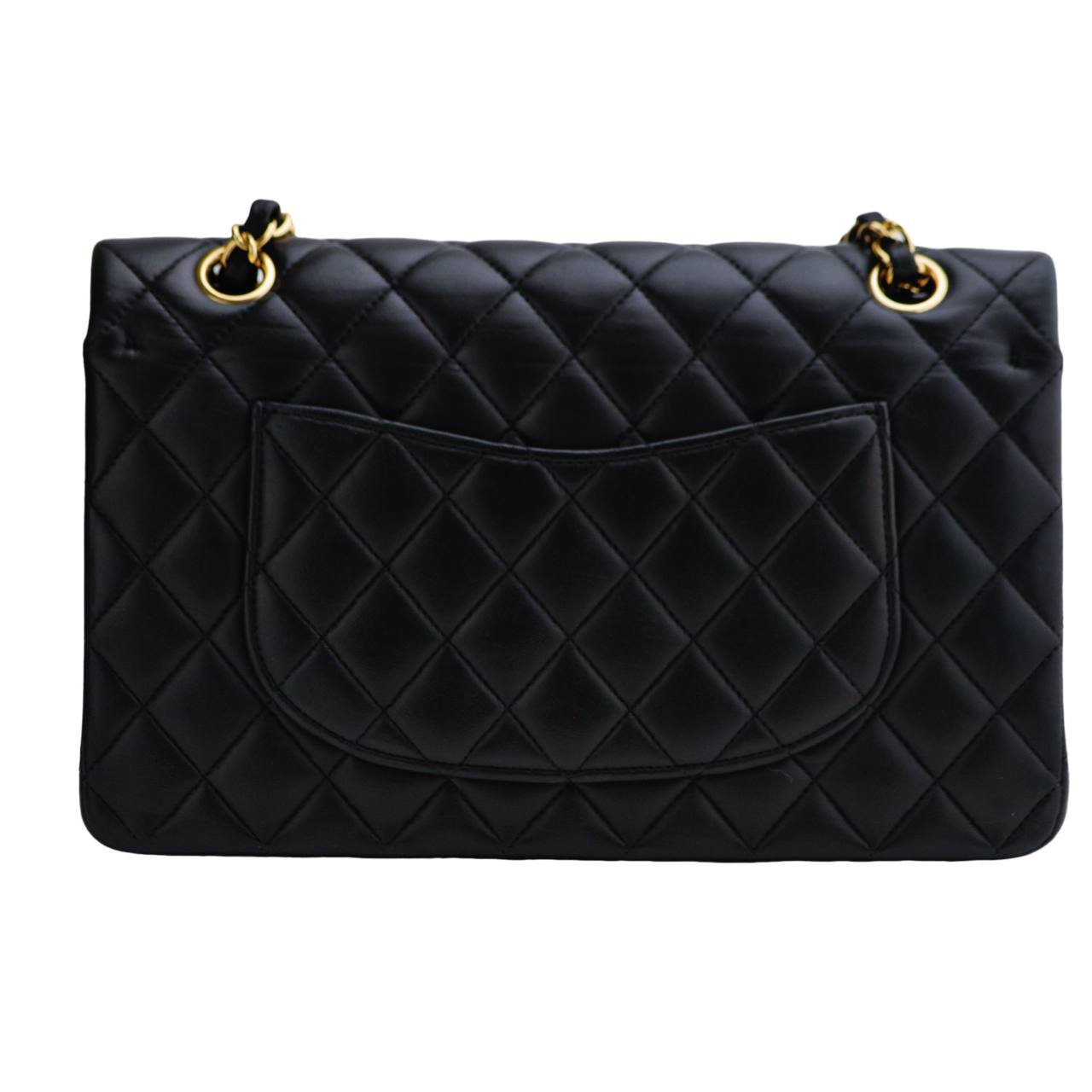 Chanel Lambskin Black Quilted Medium Classic Double Flap Bag