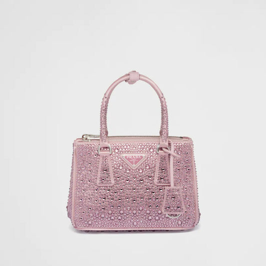 Prada Galleria satin mini-bag with crystals