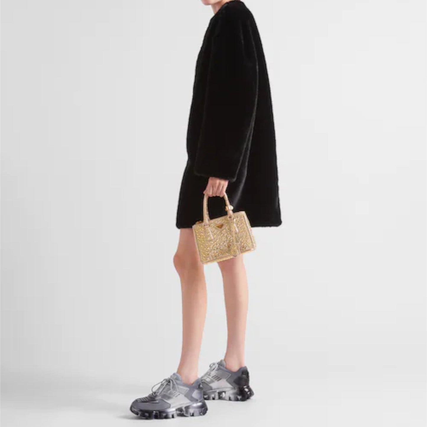 Prada Galleria satin mini-bag with crystals