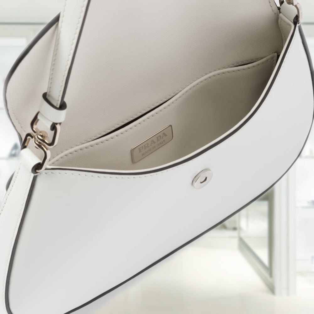 Prada Cleo brushed leather shoulder bag with flap