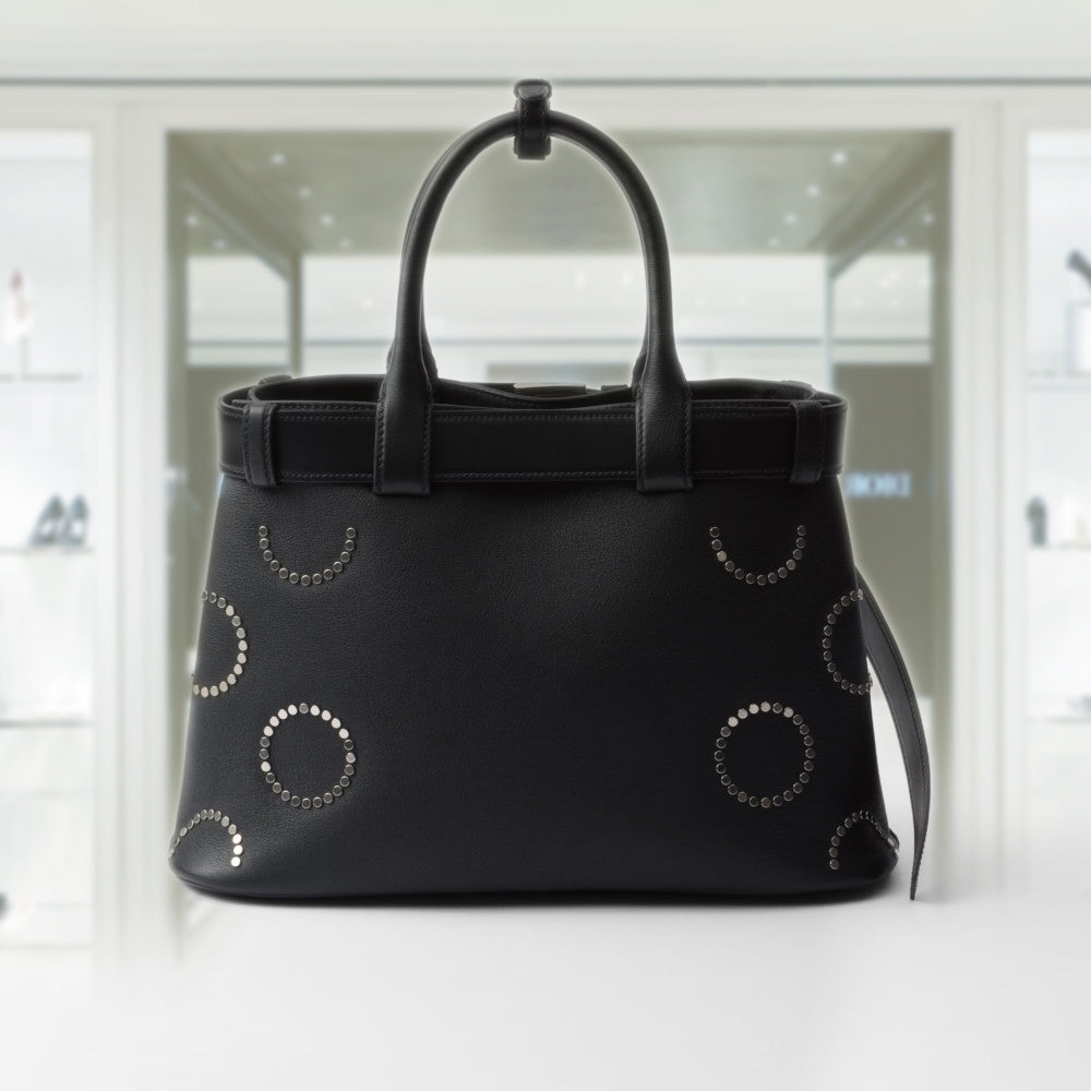 Prada Buckle medium leather bag with appliquÃ©s