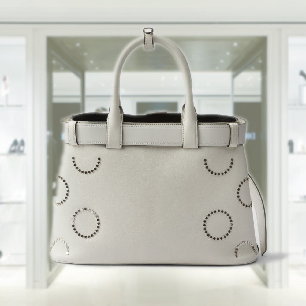Prada Buckle medium leather bag with appliquÃ©s