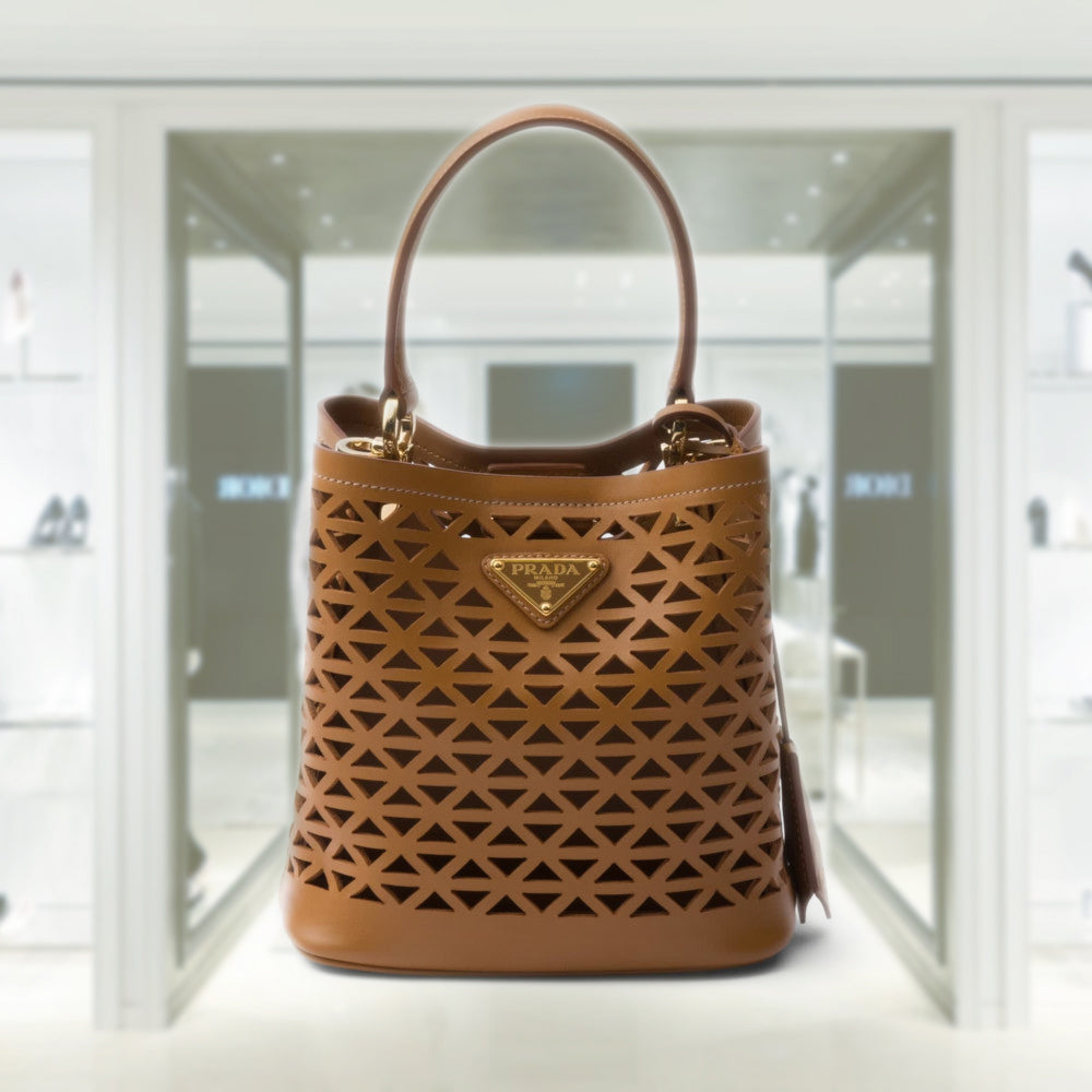Prada Panier leather mini-bag with cut-out motif