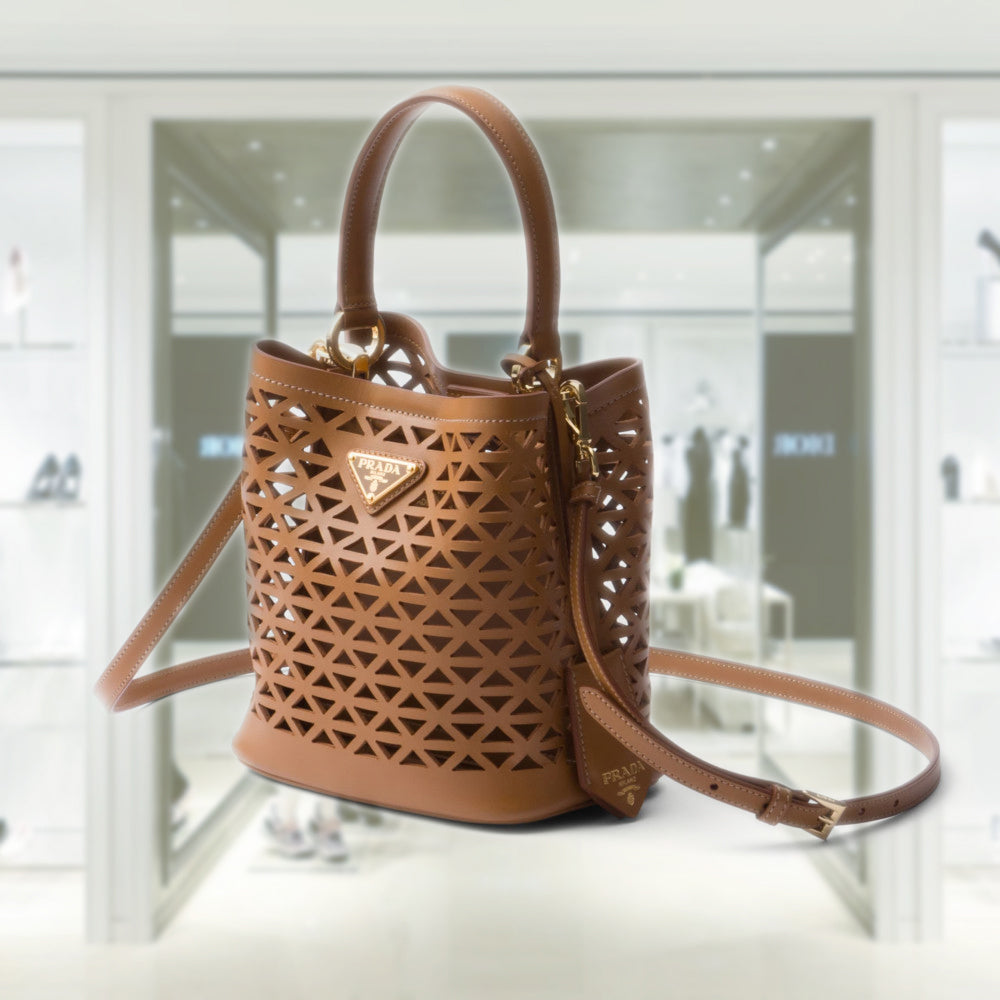 Prada Panier leather mini-bag with cut-out motif