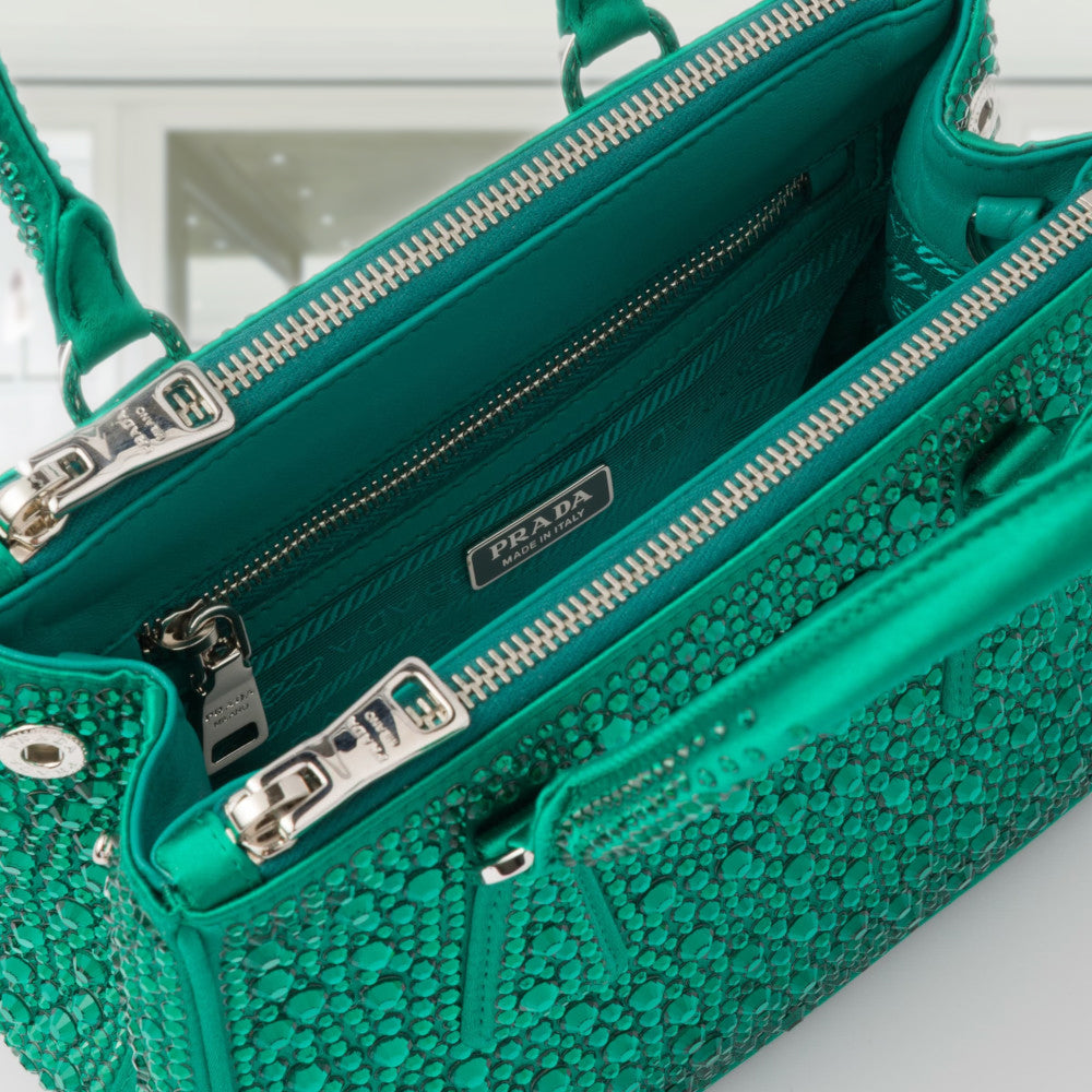 Prada Galleria satin mini-bag with crystals