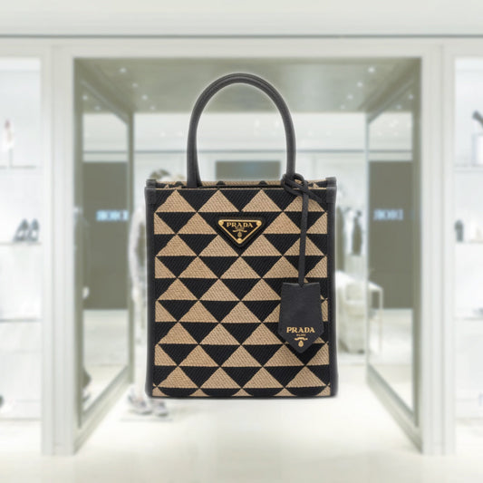Prada Symbole embroidered fabric mini bag