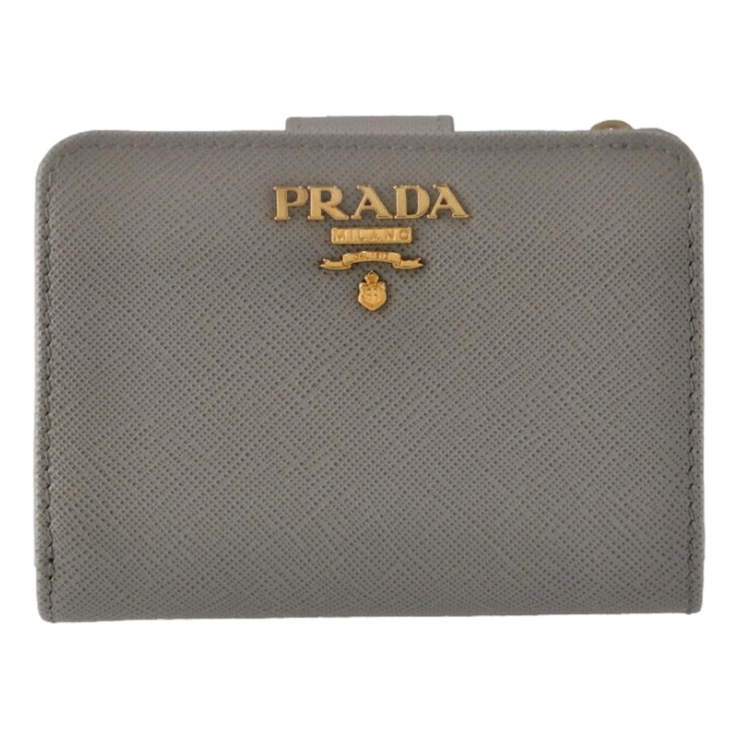 Prada Small Saffiano Leather Wallet Grey and Blue