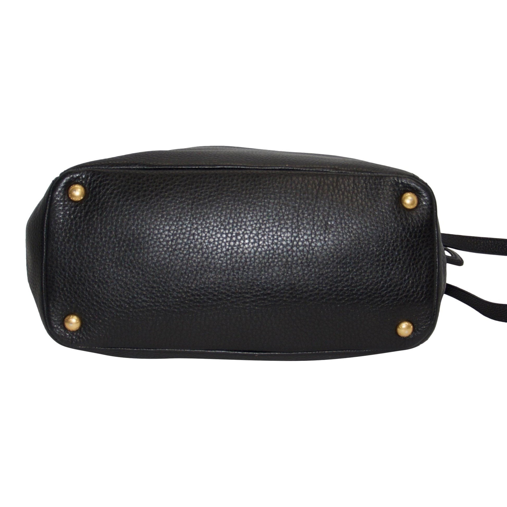 Prada Black Vitello Daino Side Pocket Hobo