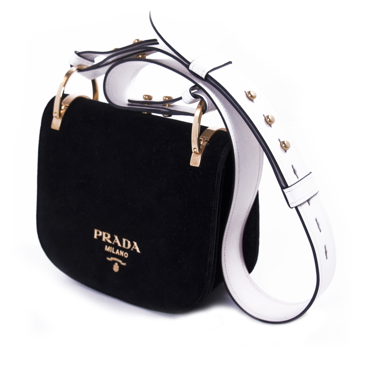 Prada Pionnière Velvet Saddle Bag