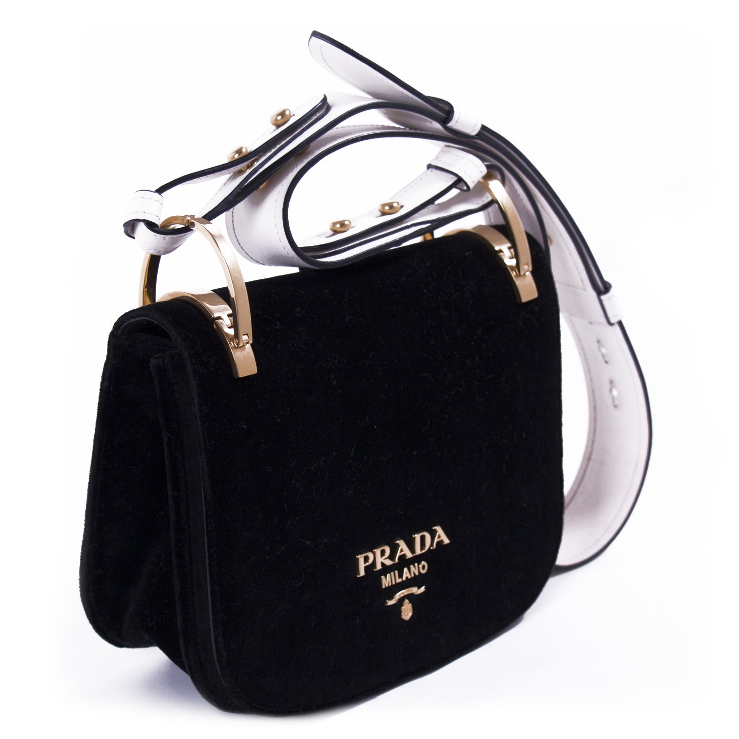 Prada Pionnière Velvet Saddle Bag