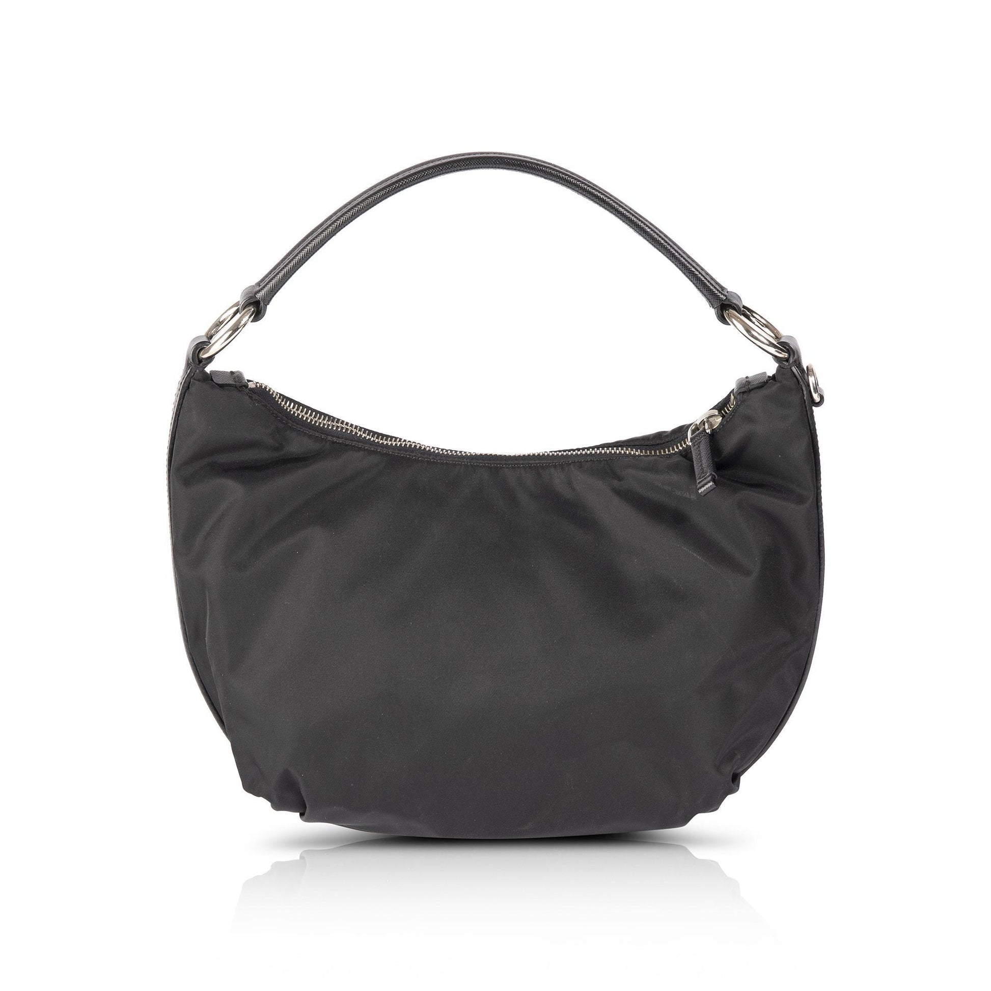 Prada Saffiano-Trimmed Tessuto Nylon Hobo