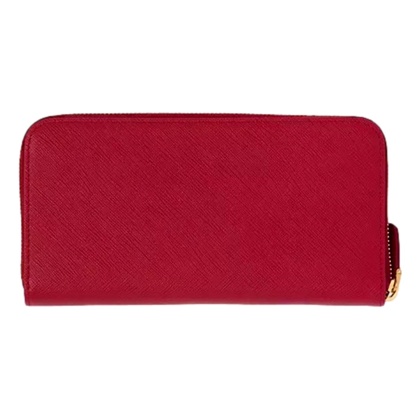 Prada Saffiano Metal Red Leather Continental Wallet