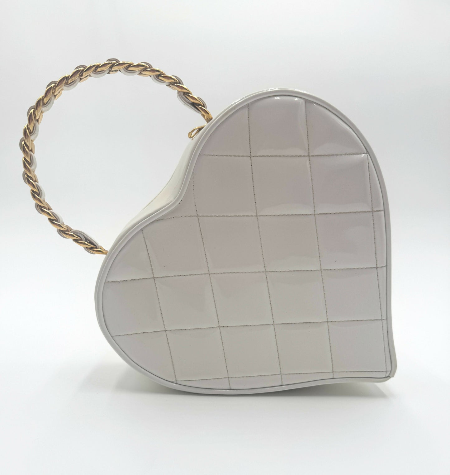 Chanel 1995 Barbie Heart White Vanity Bag
