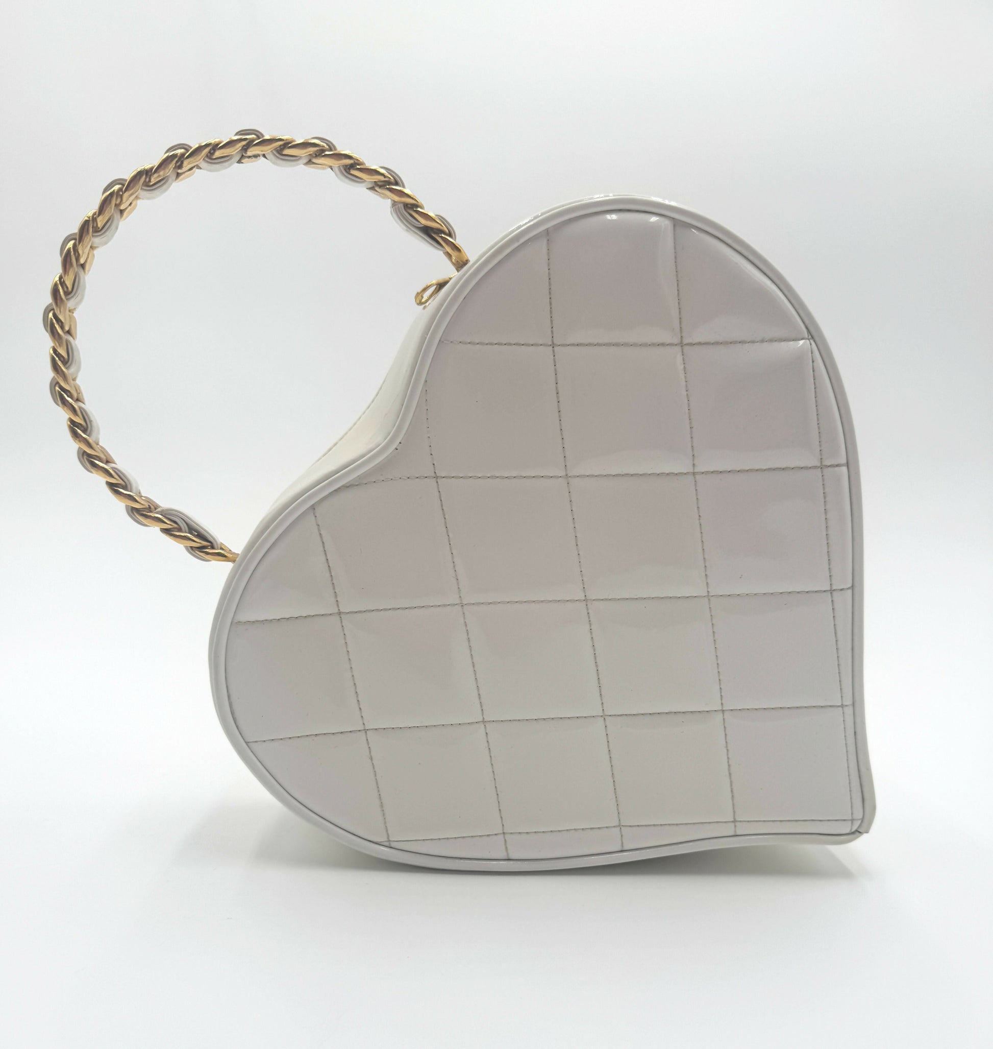 Chanel 1995 Barbie Heart White Vanity Bag
