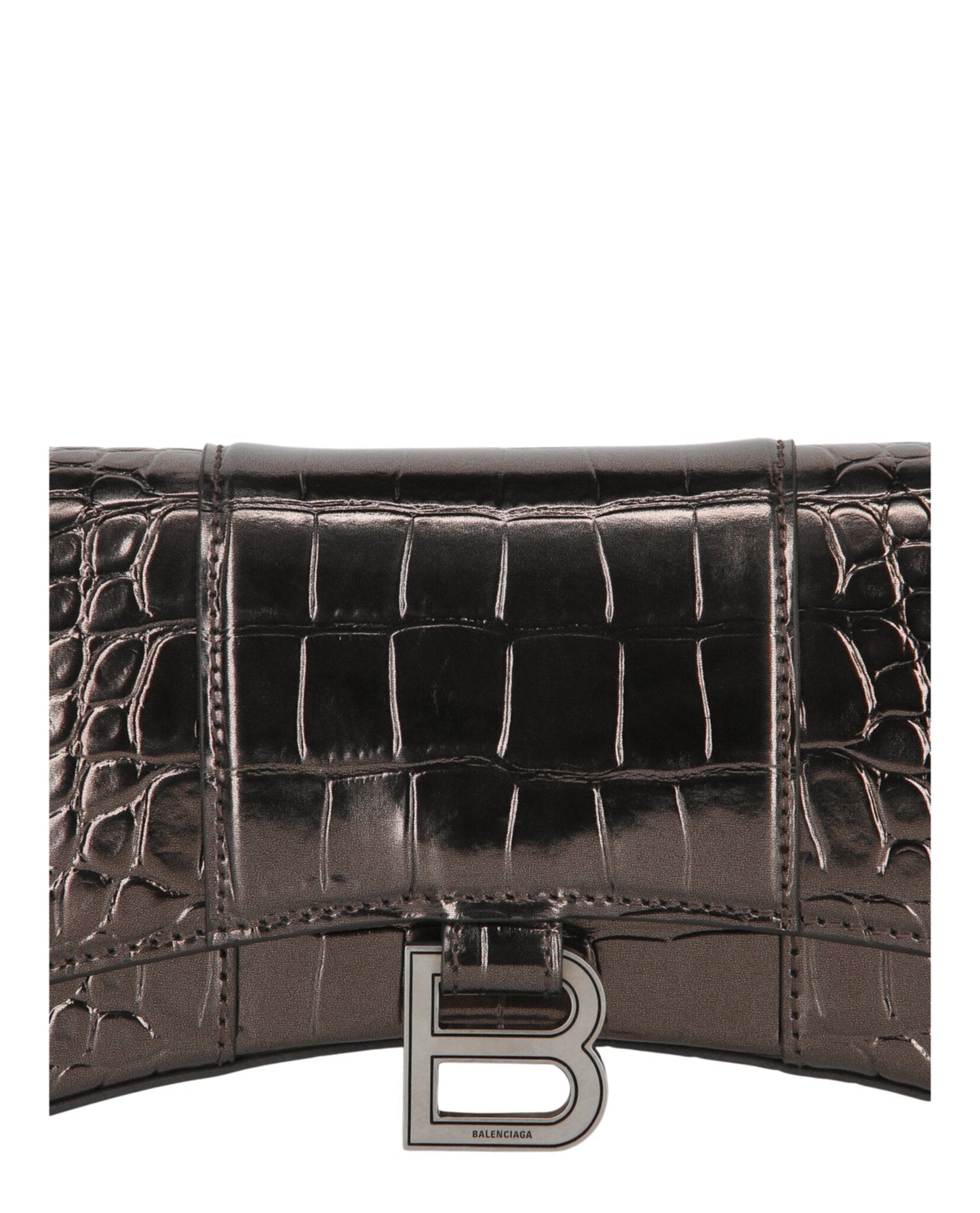 Balenciaga Croc Embossed Hourglass Wallet On Chain Womens 6560502-AAJ7-2564