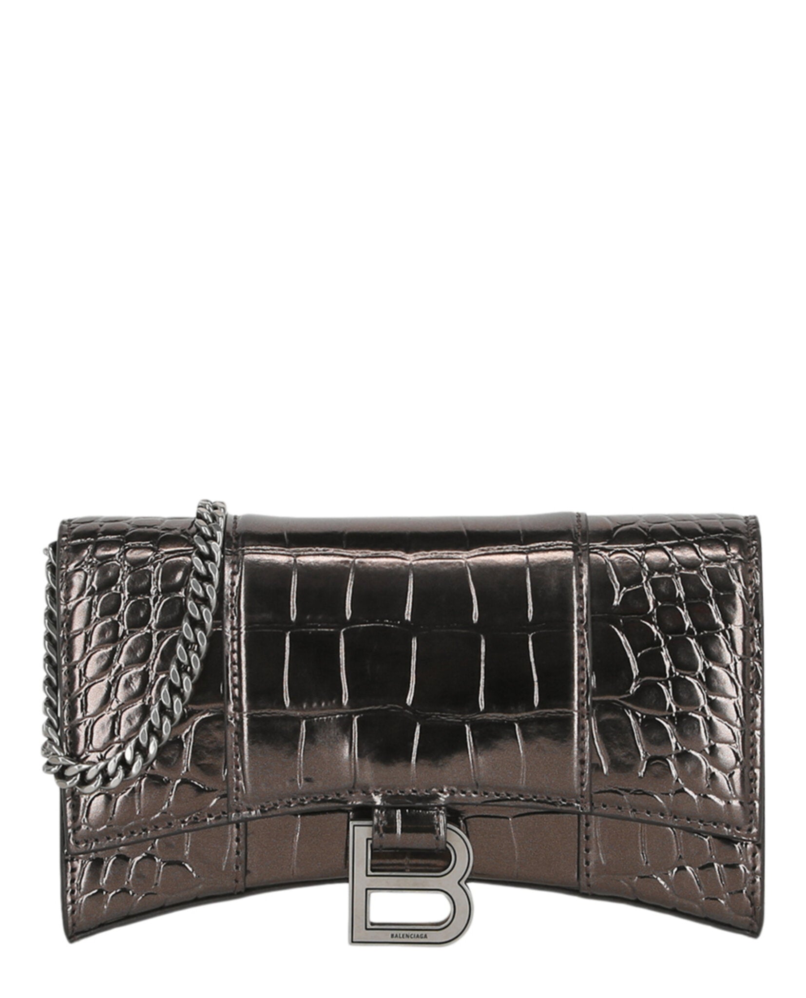 Balenciaga Croc Embossed Hourglass Wallet On Chain Womens 6560502-AAJ7-2564