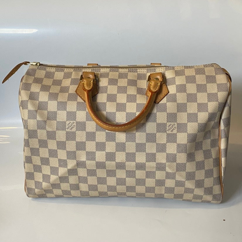 Louis Vuitton Damier Azur White Satchel Bag