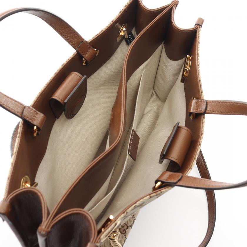 Gucci Monogram Leather Canvas Tote