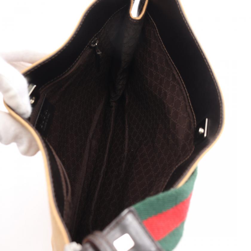 Gucci Monogram Leather Canvas Tote