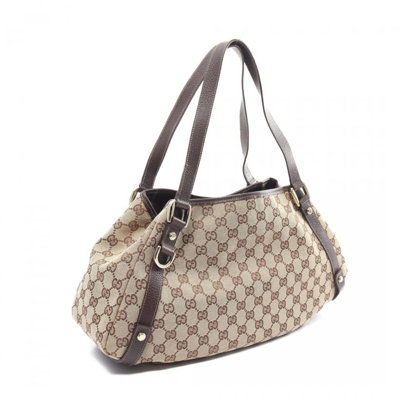 Gucci Monogram Leather Canvas Tote