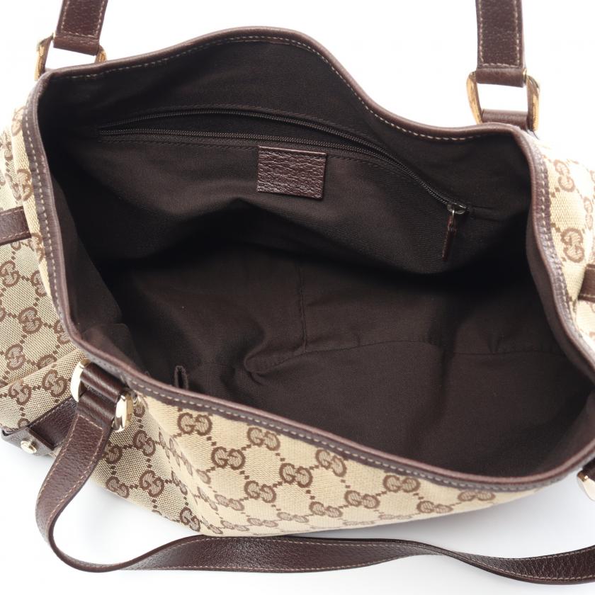 Gucci Monogram Leather Canvas Tote