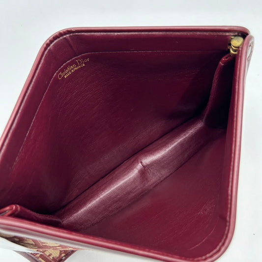 Dior Canvas Leather Brown Monogram Clutch Wristlet