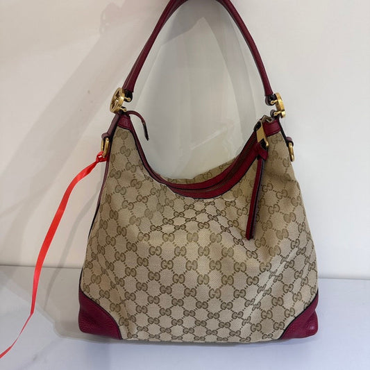 Gucci Monogram Leather Canvas Tote