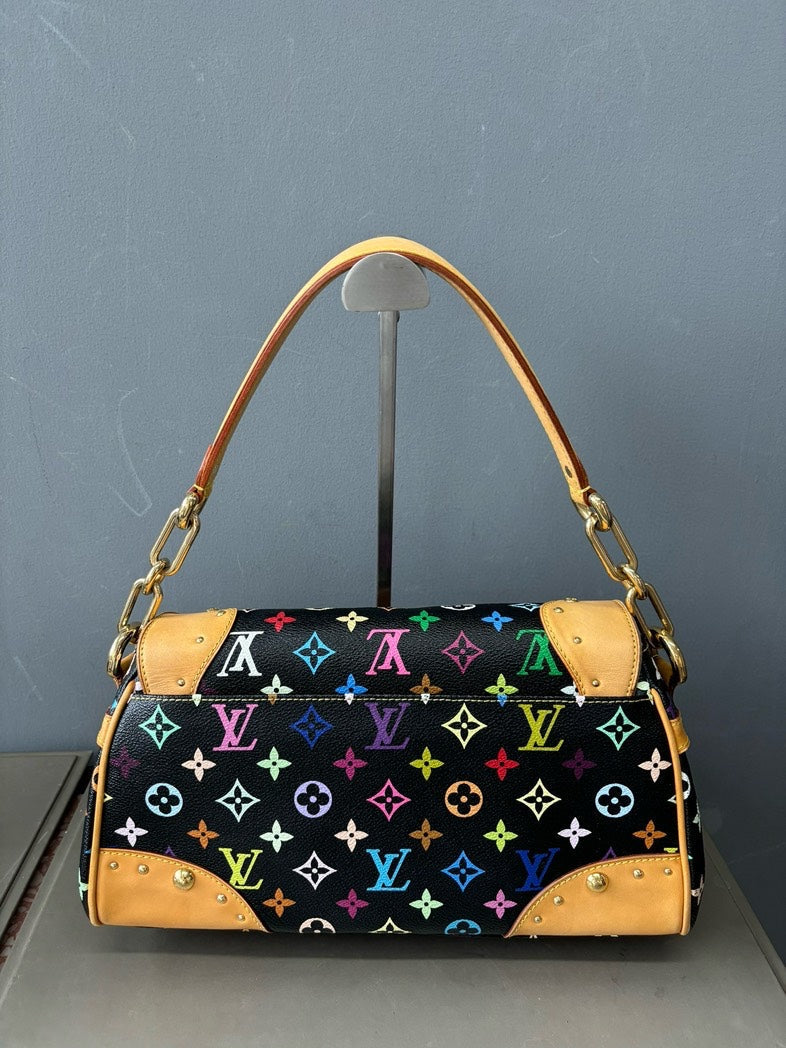 Louis Vuitton Multicolor Monroe Black Satchel Bag