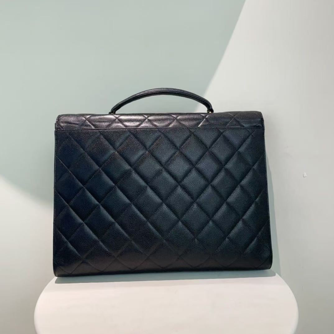 Chanel Black Quilted Leather Flap Bag Medium 1996-1997