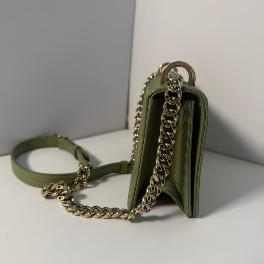 Dior Green Diorama Leather Chain Bag 21.5x13x8cm